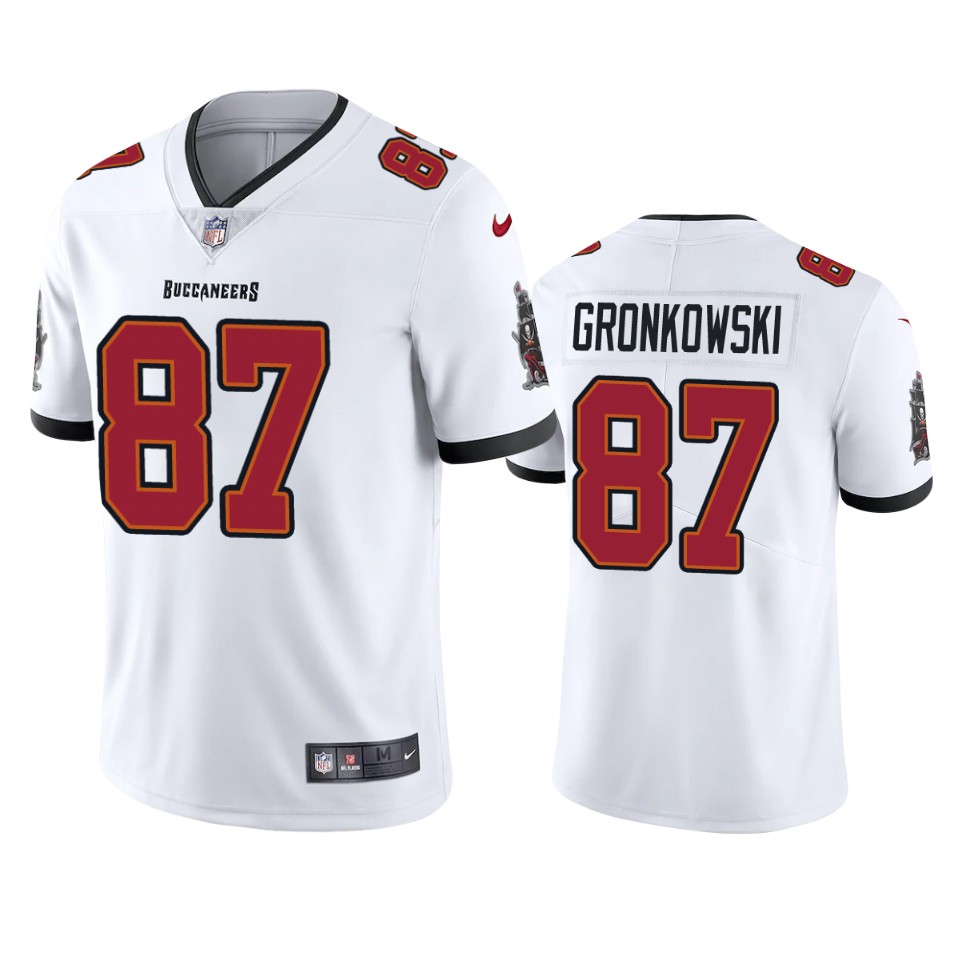 Tampa Bay Buccaneers Men Nike NFL #87 Rob Gronkowski  White Vapor Limited Jersey->tampa bay buccaneers->NFL Jersey
